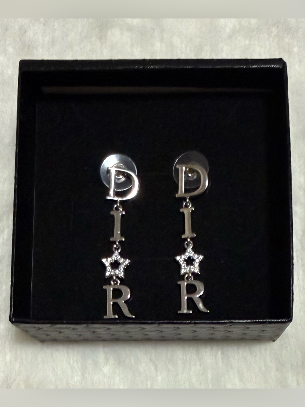 Silver-tone Luxe Style Letters Fashionable Earrings
